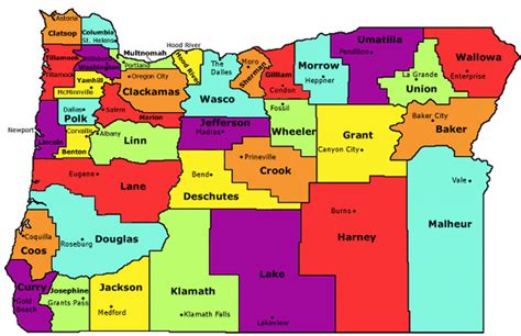 Oregon State County Map : http://myers.salkeiz.k12.or.us/research_links.htm#OR State Research ...