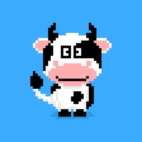 Pixel art cow character 5146423 Vector Art at Vecteezy