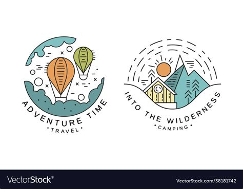 Adventure time original logo design set Royalty Free Vector