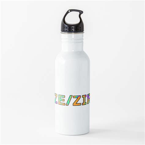 "Ze/Zir Pronouns - Green/Orange/Purple " Water Bottle for Sale by michaelkyan | Redbubble