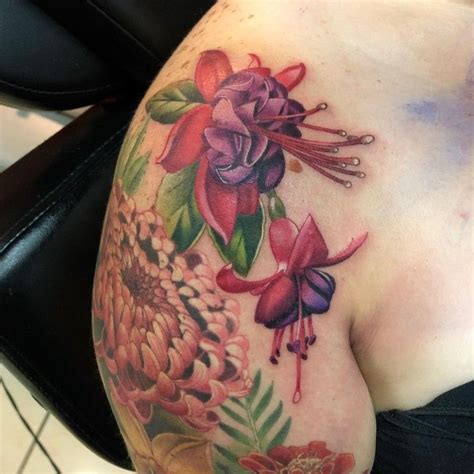 Fuchsia flowers!!! Work in progress💖 Thank you Tiffany! #eternalink #tattoo #fuchsia #flowers # ...