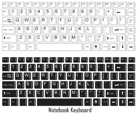 Notebook Keyboard Vector Free | Keyboard, Image computer, Paper toys ...