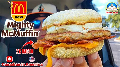 McDonald's® Mighty McMuffin Review! 🤡🥓🥚| Canadian Item in America 🍁 | theendorsement - YouTube