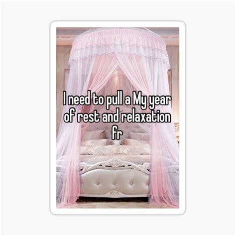 "my year of rest and relaxation" Sticker for Sale by aimslivs444 ...