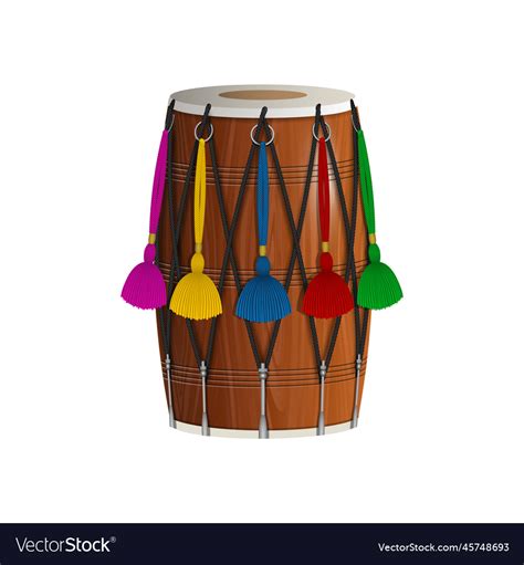 Isolated indian drum indian dhol Royalty Free Vector Image