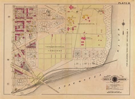 1915 Map of Area Around Congressional Cemetery - Ghosts of DC | Cemetery, Map, Areas