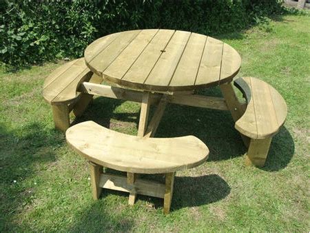 Winchester Treated 8 Seater Round Picnic Table Bench WRG38G Doncaster Based Direct from the ...