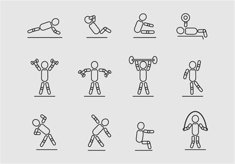 Stick Figure Exercise Clip Art