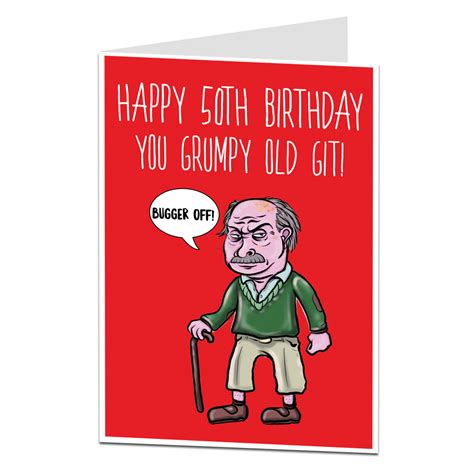 Funny 50th Birthday Card | Grumpy Old Git | LimaLima