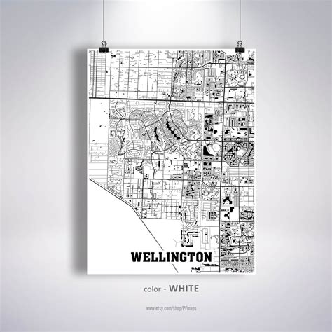 Wellington Map Print Wellington City Map Florida FL USA Map | Etsy