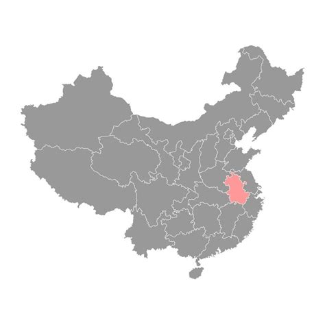 Anhui province map, administrative divisions of China. Vector ...