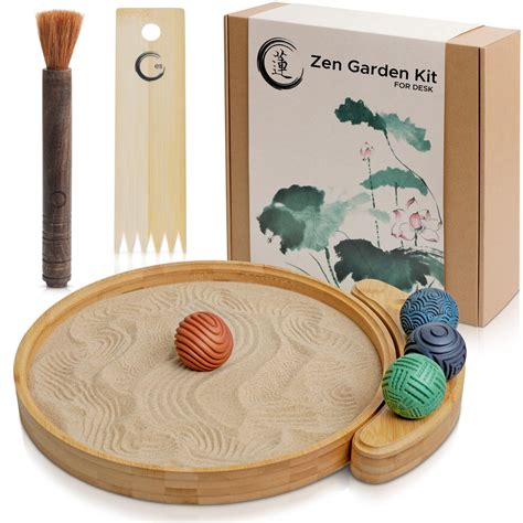 Buy ENSO Zen Garden for Desk, Sand Tray Therapy Kit - Japanese Desktop Mini Zen Garden - Zen ...