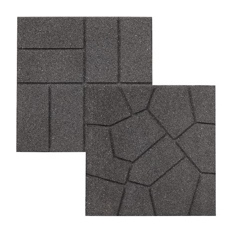 Rubberific 16-in L x 16-in W x 0.75-in H Square Gray Rubber Paver in ...