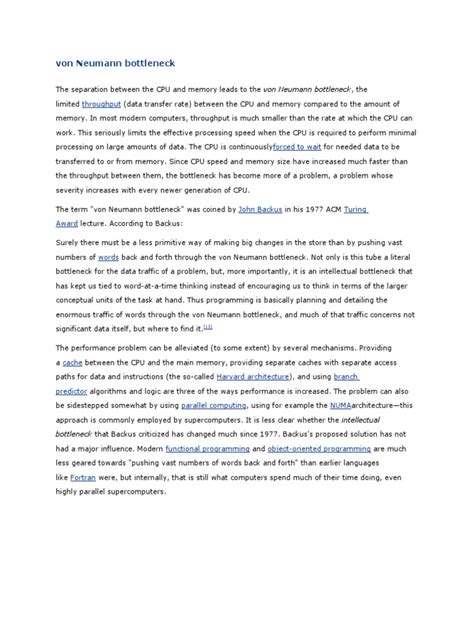 Von Neumann Bottleneck