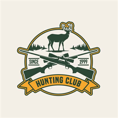 Hand Drawn Hunting Club Logo Label Badge 7355711 Vector Art at Vecteezy