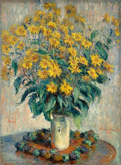 Top Impressionist Paintings - Claude Monet, Jerusalem Artichoke Flowers, 1880