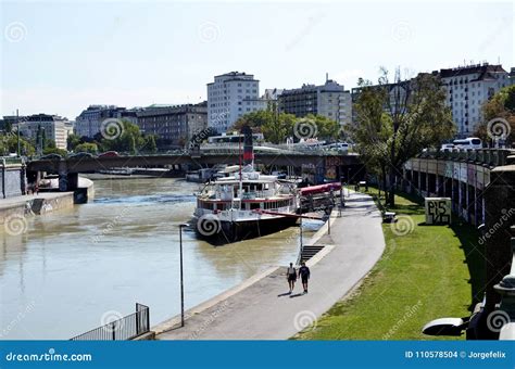 The Danube River Canal in Vienna Editorial Stock Image - Image of city ...