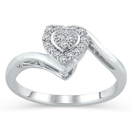 Diamond Accent Sterling Silver Heart Promise Ring - Walmart.com