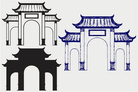 Chinese gate SVG | Custom-Designed Icons ~ Creative Market