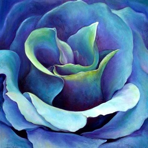 Blue Rose by Homeira Mortazavi - Blue Rose Painting - Blue Rose Fine Art Prints and Posters for Sale