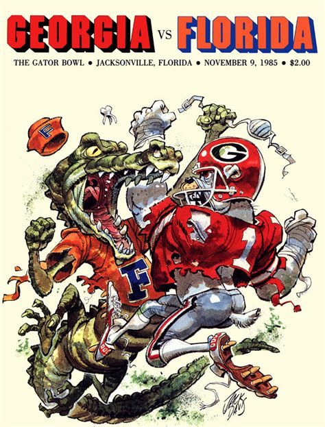 1985 Florida Gators vs Georgia Bulldogs Gator Bowl 36 x 48 Canvas Hist by Mounted Memories ...