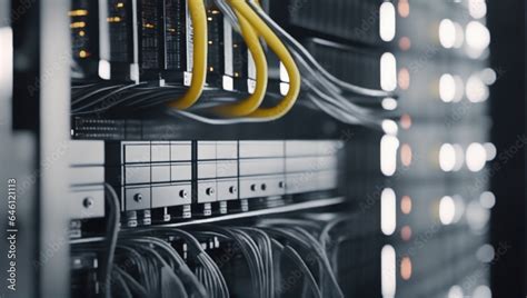 Server Room Network Cabling. Essential for IT technicians, showcasing ...