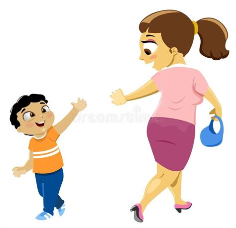 Bye Mum. A cheerful child saying goodbye to his mum , #affiliate, # ...