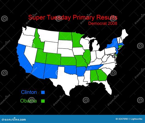 Super Tuesday results map stock illustration. Illustration of democratic - 4247098