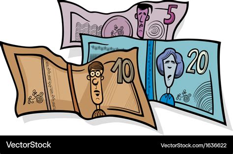 Banknotes currency cartoon Royalty Free Vector Image