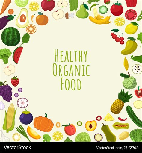 Healthy organic food Royalty Free Vector Image