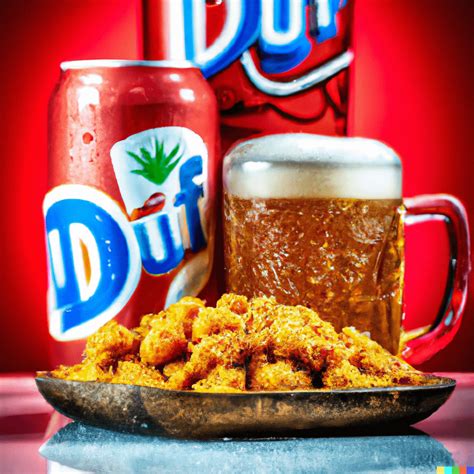 Duff beer, realistic, food photography, superbowl ad : r/dalle2