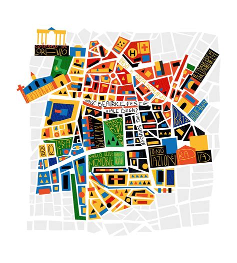 Maps of Milan / Editorial Illustrations on Behance | Illustrated map, City maps illustration ...