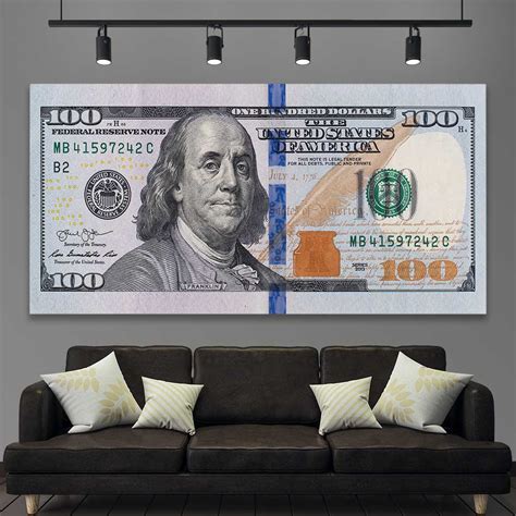 Dollar Note Wall Art Framed Prints & Canvas