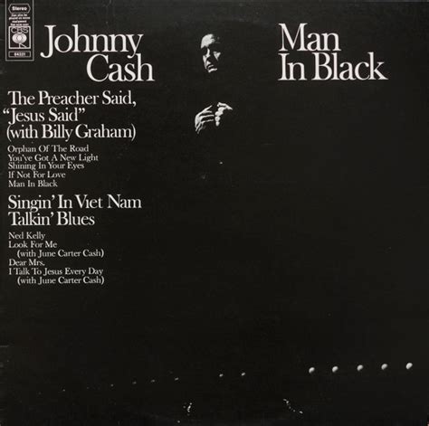 Johnny Cash – Man In Black – Vinyl (LP, Album), 1971 [r960316] | Discogs