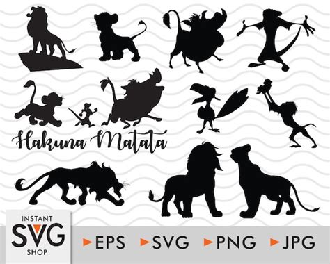 Lion King Mickey Head SVG Hakuna Matata svg Mufasa silhouette Simba clipart cricut cut file Lion ...