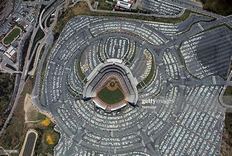 Aerial view of parking lots surrounding stadium during Los Angeles... News Photo - Getty Images