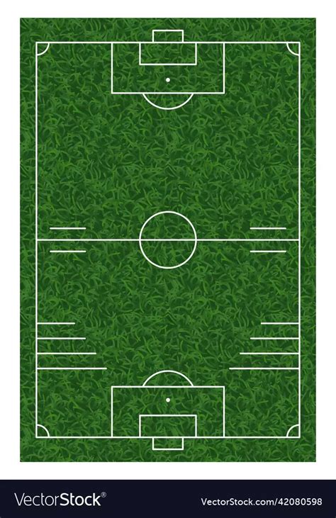 Soccer field scheme top view with realistic green vector image | Top ...