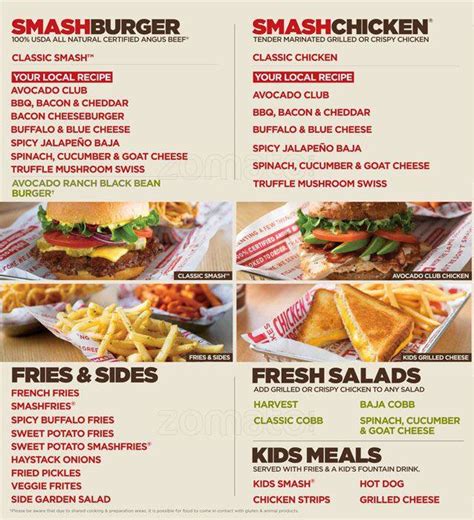 Smashburger Menu, Menu for Smashburger, Mueller, Austin - Urbanspoon/Zomato