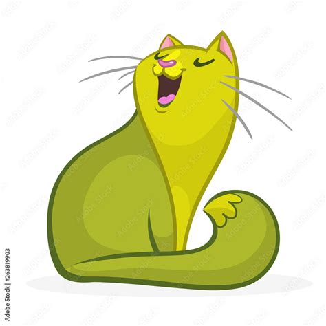 Cartoon singing cat illustration Stock Vector | Adobe Stock