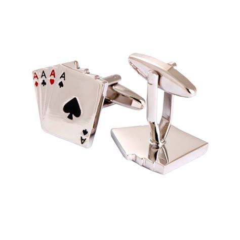 Aces Poker Silver Cufflinks | Cool Cuffs