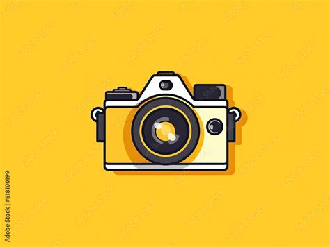 vintage photo camera illustration logo cartoon flat style simple ...