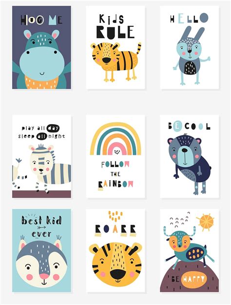 Nursery Art "Animals" | Animal posters, Printable kids poster, Nursery art