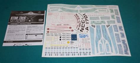 Star Trek USS Enterprise Refit Polar Lights 1/350 Decal Sheet w ...