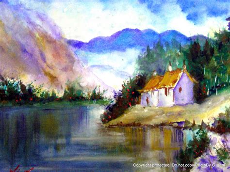 Artscanyon Gallery: Two Watercolor Landscape Paintings