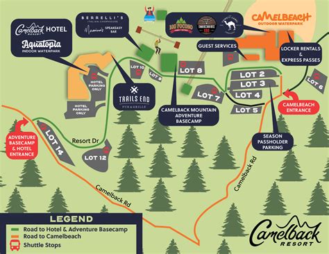 Resort Maps | Camelbeach, Aquatopia, Camelback Ski & Resort