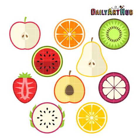 Fruit Slices Clip Art Set – Daily Art Hub – Free Clip Art Everyday