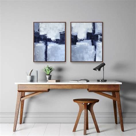 Blue Abstract Art, Printable Art, Set of 2 Prints, Modern Art Print Set ...