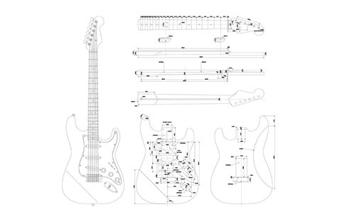 Fender Stratocaster Guitar Templates | Electric Herald | Stratocaster guitar, Fender ...