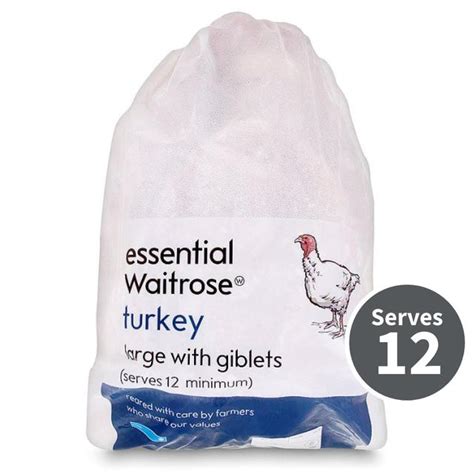 Essential Waitrose Large Frozen Turkey with Giblets Serves min 11 | Ocado