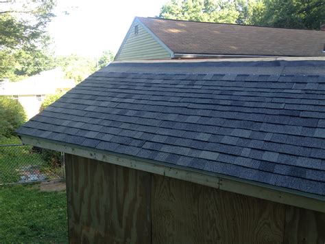 Architectural shingles back side of shed installed | Architectural ...